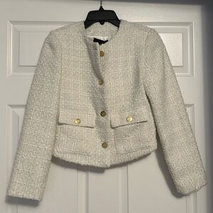 BNWTS Mark Edwards Studio white tweed blazer jacket Sz small